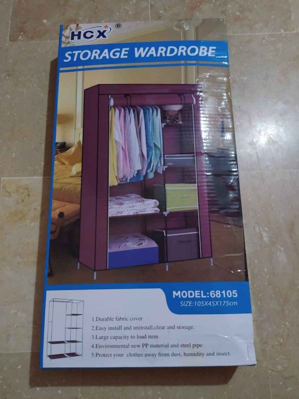 Foldable Canvas Storage Wardrobe – 2-Door Portable Closet (Model 88105)